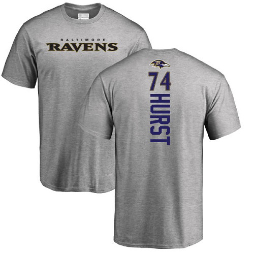 Men Baltimore Ravens Ash James Hurst Backer NFL Football #74 T Shirt->baltimore ravens->NFL Jersey